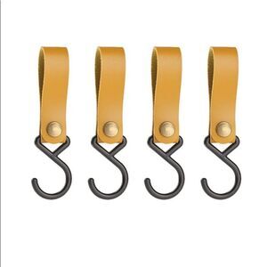 4 Leather Strap Hooks